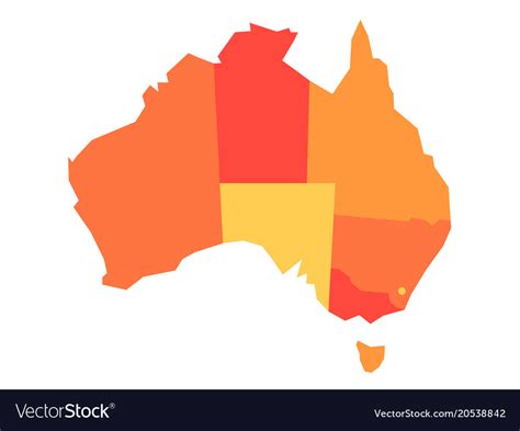 Free printable map of australia. Orange blank map of australia Royalty Free Vector Image