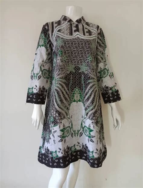 tunik dress batik wanita asli solo dengan bahan katun halus cocok untuk