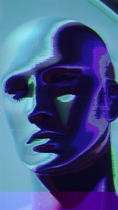 I Like The Use Of Color To Make Shadows On The Guys Face Vaporwave