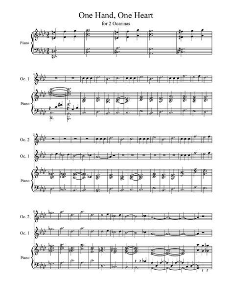 One Hand One Heart Sheet Music Download Free In Pdf Or Midi