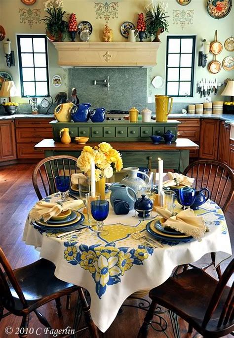 20 Blue And Yellow Country Kitchens