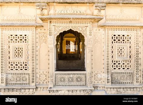 Intricately Carved Window Of Adeshwar Nath Jain Temple Amar Sagar