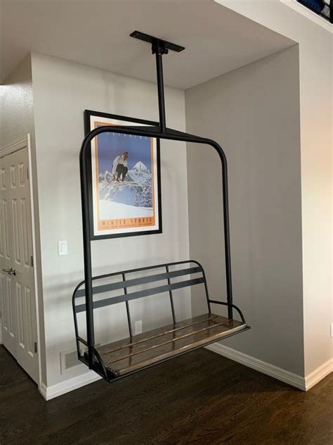 Ski Chairlift Swing 3 Person Repurposed Ski Chairlift Etsy Ski House