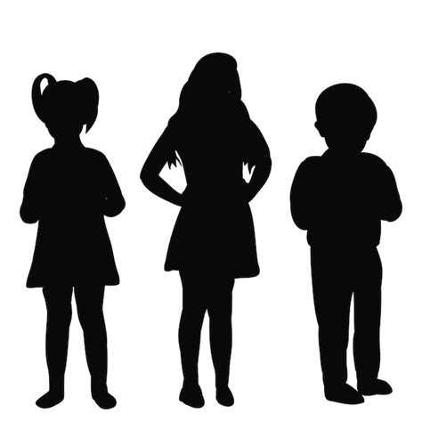 Premium Vector Isolated Silhouette Kids Boys And Girls