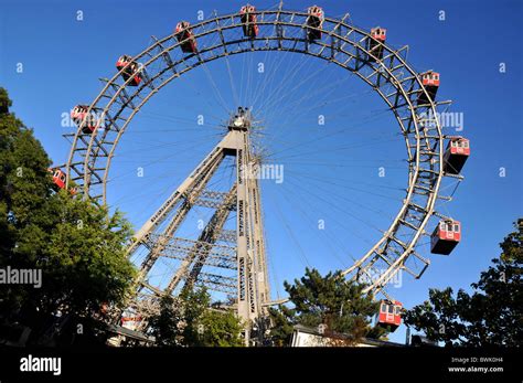 The Prater Amusement Park Big Wheel Reisenrad In Vienna Wien Austria