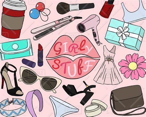 Girly Stuff Clipart Vector Pack Girly Things Girly Clipart Etsy