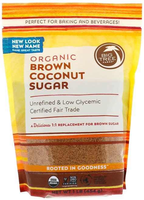 16 Oz Organic Coconut Brown Sugar Unrefined Low Glycemic Index By Big