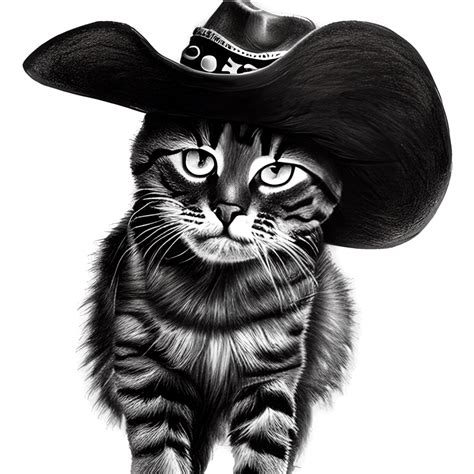 Yeehaw A Cat In A Cowboy Hat And Boots · Creative Fabrica