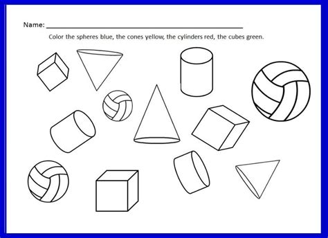 Worksheet For Learning About 3d Shapes Part Of The Shapes 2d And 3d