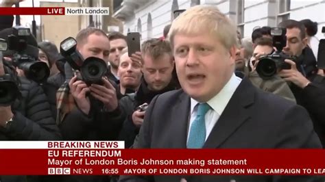 Boris Johnson Statement On Campaigning To Leave The Eu Youtube
