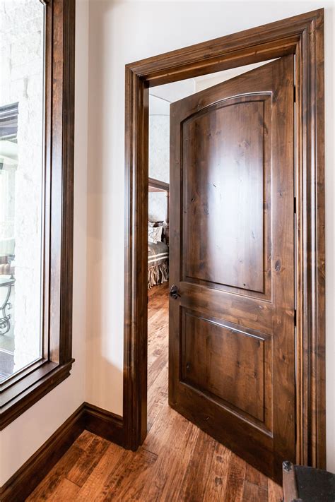 Large Natural Wood Door Wood Doors Interior House Trim Dark Wood Trim