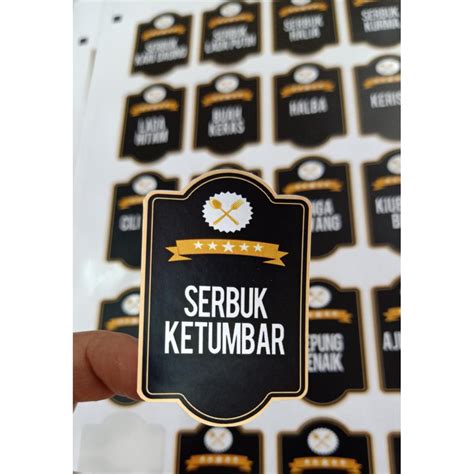 Cetak label sticker untuk produk anda, majlis perkahwinan atau sebagainya. STICKER BARANG DAPUR 72 PCS (KALIS AIR) | Shopee Malaysia