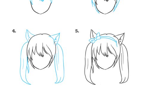 How To Draw A Anime Cat Girl Step By Step Anime Drawing Easy Drawings