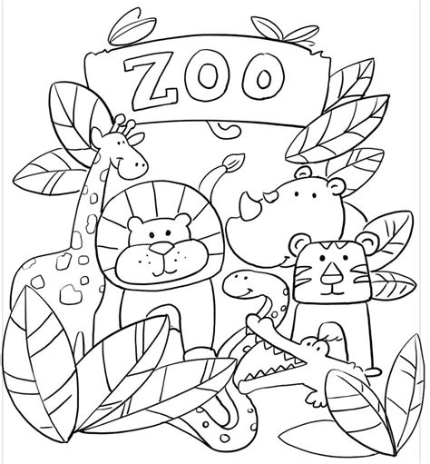 Free Zoo Animal Coloring Pages Realistic