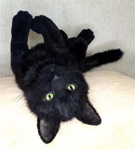 Realistic Toy Black Cat Plush Cat Collectible Toy By Galina Popova Zharkova Tedsby