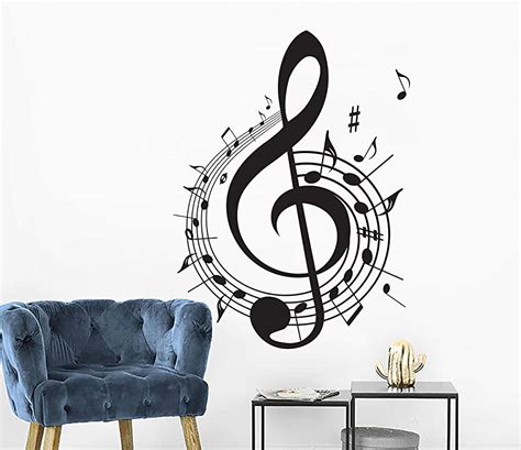 Music Note Wall Decals Treble Clef Vinyl Sticker Musical