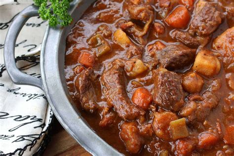 Traditional Irish Beef And Guinness Stew Stovetop Or Slow Cooker