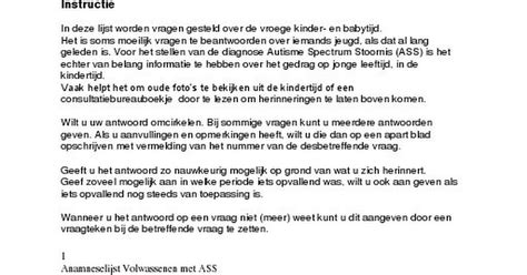 He needed it on other devices than his pc, so he wrote a little 'hack' in js. Anamneselijst ASS volwassenen Aangepaste Rimland.pdf ...