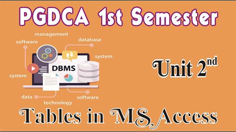 2 Ms Access Unit 2 Pgdca 1st Sem Ms Access Tutorial Ms Access In