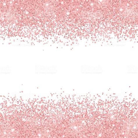 Rose Gold Glitter Scattered On White Background Vector Royalty Free