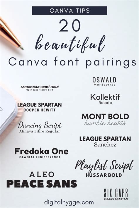 20 Canva Font Combinations For Your Logo Aesthetic Fonts Font