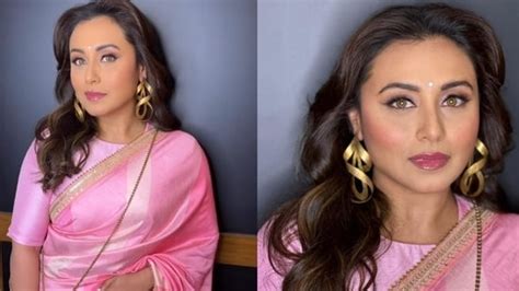 A Closer Look At ‘queen Rani Mukerjis Glowing Appearance In Pink Saree Watch Bollywood