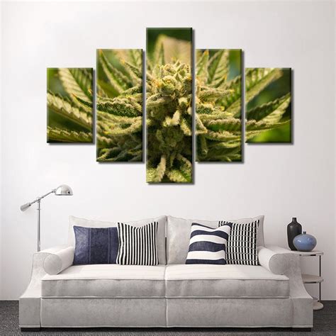 Marijuana Cannabis 420 5 Piece Canvas Wall Art Images Pictures Wallpap ...