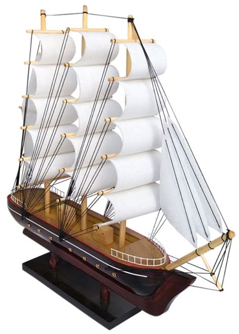 Casa Padrino Deco Sailing Ship Belem With Solid Wood Stand Brown