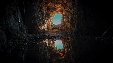 Download Wallpaper 1920x1080 Cave Puddle Water Reflection Full Hd