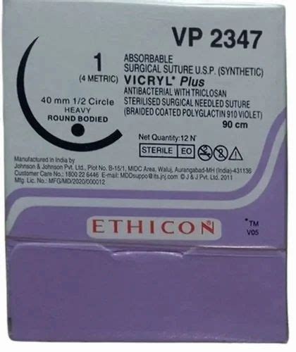 Ethicon Usually Braided Suture Vicryl 2826 Needle Length 30mm Suture