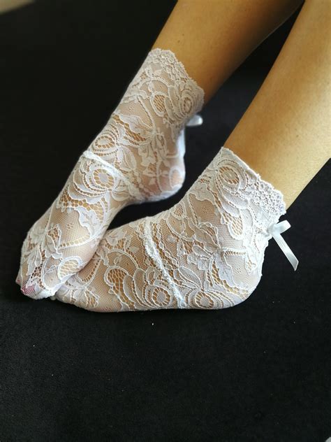 Lace Socks Wedding Socks Women Socks Bridal Socks White Etsy