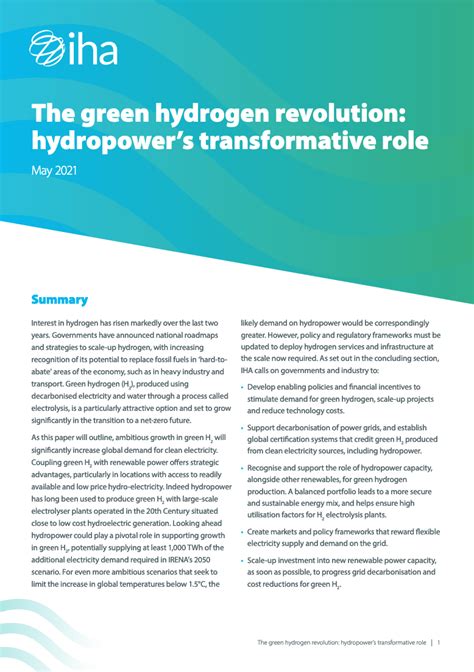 The Green Hydrogen Revolution Hydropowers Transformative Role