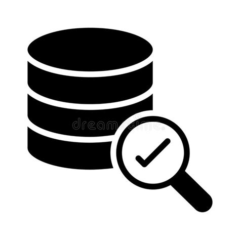 Check Server Glyph Flat Vector Icon Stock Illustration Illustration