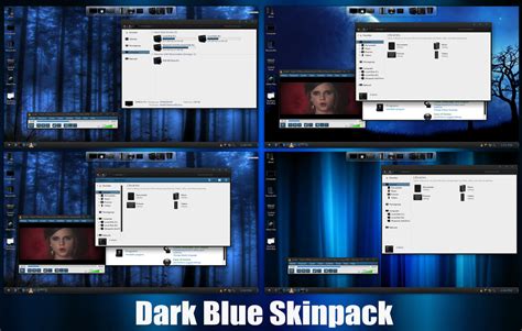 Dark Blue Skinpack For Win7881 Skin Pack Theme For Windows 10