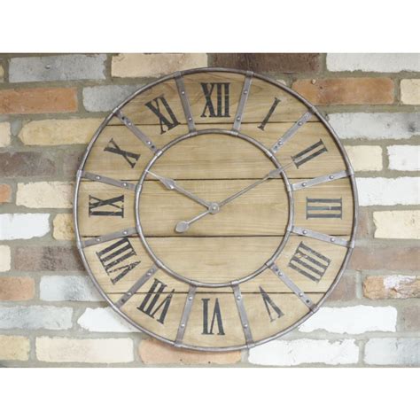 Contemporary Round Wooden Wall Clock Black Country Metalworks