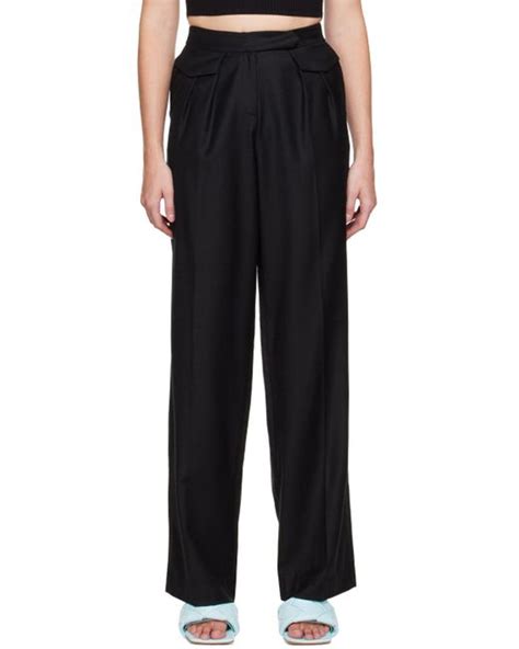 Aya Muse Wool Cherry Blossom Trousers In Black Lyst