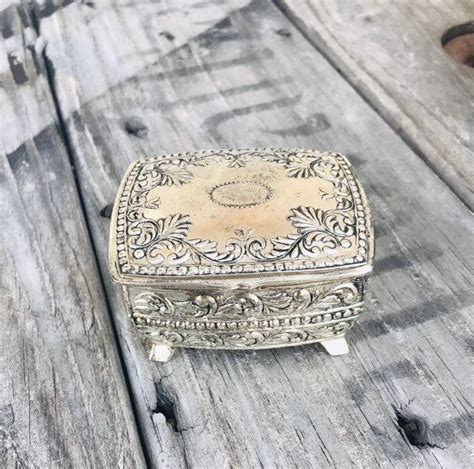 Vintage Silver Jewelry Box Or Trinket Box Ornate Victorian Etsy