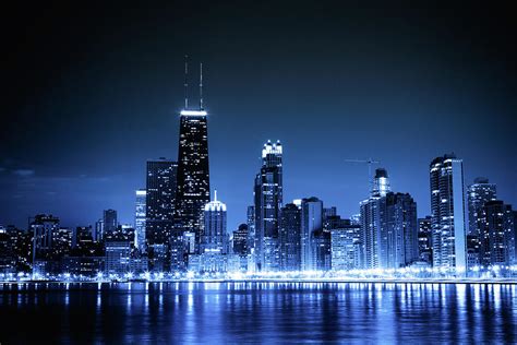 Chicago Skyline By Night Photograph By Pawelgaul