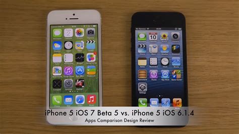 Iphone 5 Ios 7 Beta 5 Vs Iphone 5 Ios 6 1 4 Apps Comparison Review Youtube