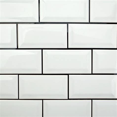 White Beveled Subway Tile 1000×1000 White Ceramic Tiles Subway