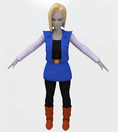 Android 18 Rigged 3d Model 5 C4d Fbx Unknown Free3d