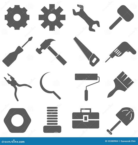 Tool Icons Set Vector Stock Vector Illustration Of Drill 55380984