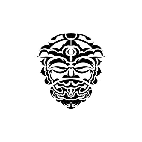 Premium Vector Tribal Mask Traditional Totem Symbol Black Tattoo In