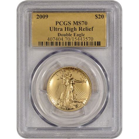 2009 Us Gold 20 Ultra High Relief Double Eagle Pcgs Ms70