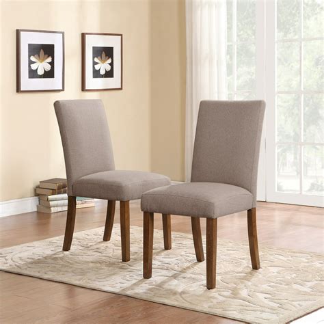 Dorel Living Linen Upholstered Parsons Chairs Set Of 2 Taupepine