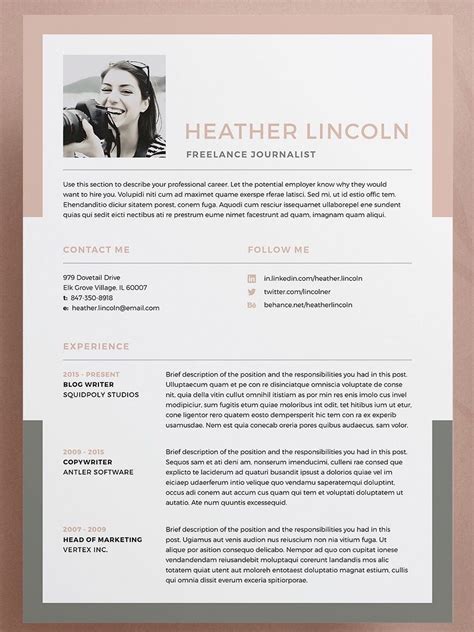 professional resume template cv template with matching cover letter template available in