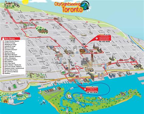 Map Of Toronto Bus Tour Hop On Hop Off Bus Tours And Big Bus Of Toronto