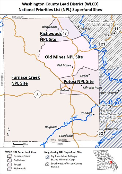 Washington County Lead District Furnace Creek Old Mines Potosi And