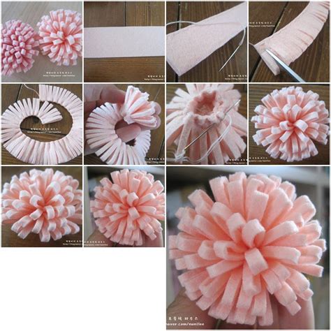 Here is the basic instruction to make any giant paper flowers and the collection of my giant paper flowers tutorials and templates … some are so easy to make with simple tools and some need more steps and equipment. How to make Simple Easy Felt Flower step by step DIY ...
