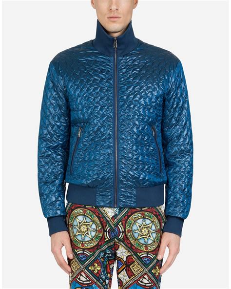 Dolce And Gabbana Synthetic Quilted Nylon Jacket In Blue For Men Lyst